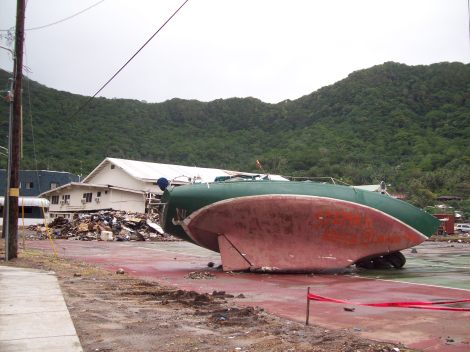 Yacht stranded half a mile inshore