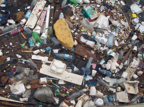 Debris left in water after tsunami