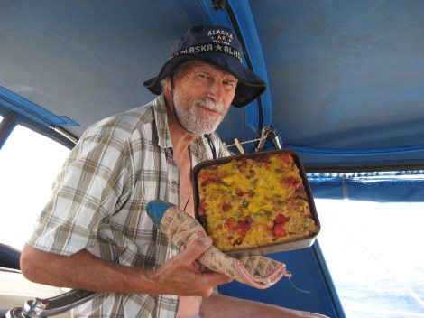 Colin's creative culinary skills on passage. 