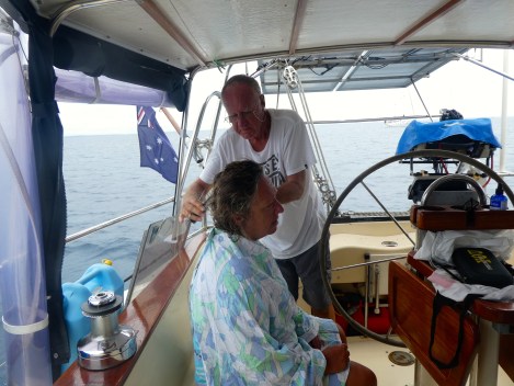 Pierre cutting my hair