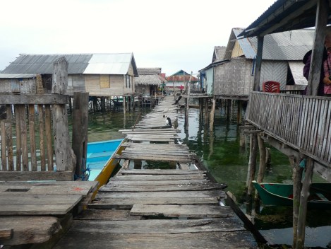 precarious path between houses