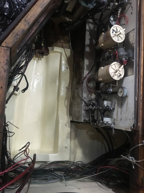 Bilge after first coat of paint